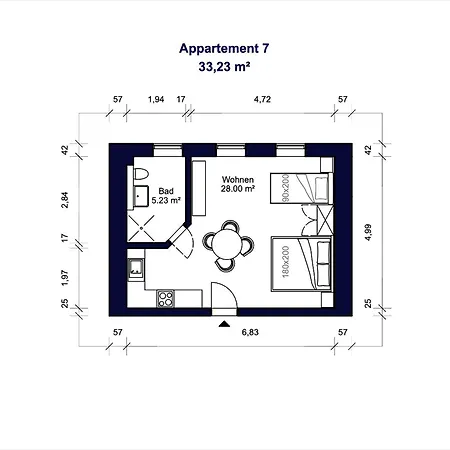 1-2 Personen - Fahrradgarage - Kueche - Zentrum - Wlan - Klima Apartment *